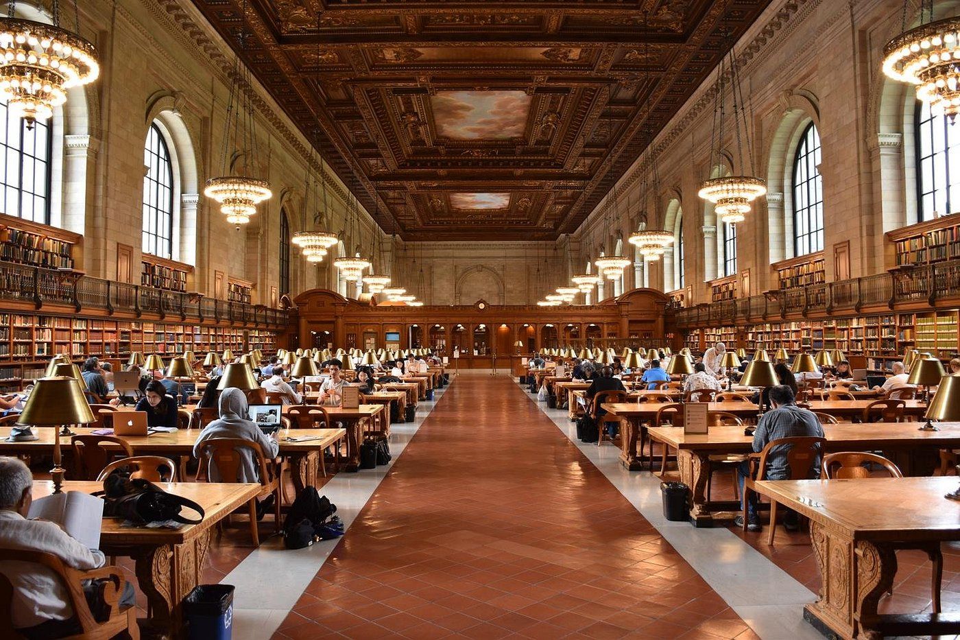 A reading room of the New York Public Library, whose Library for the Performing Arts at Lincoln Center now holds the Chang family archive
