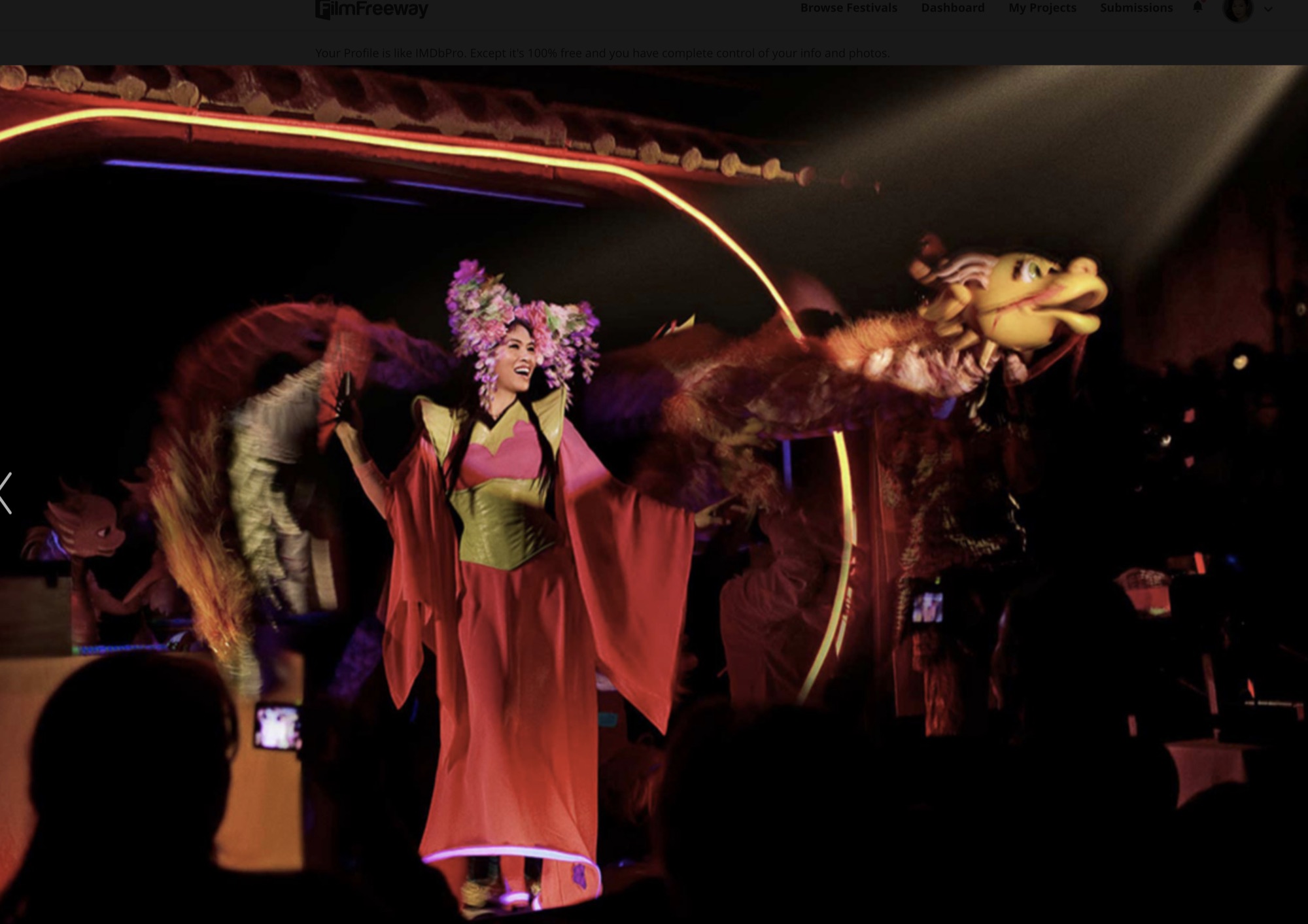 Grace Chang in motion during a live stage performance